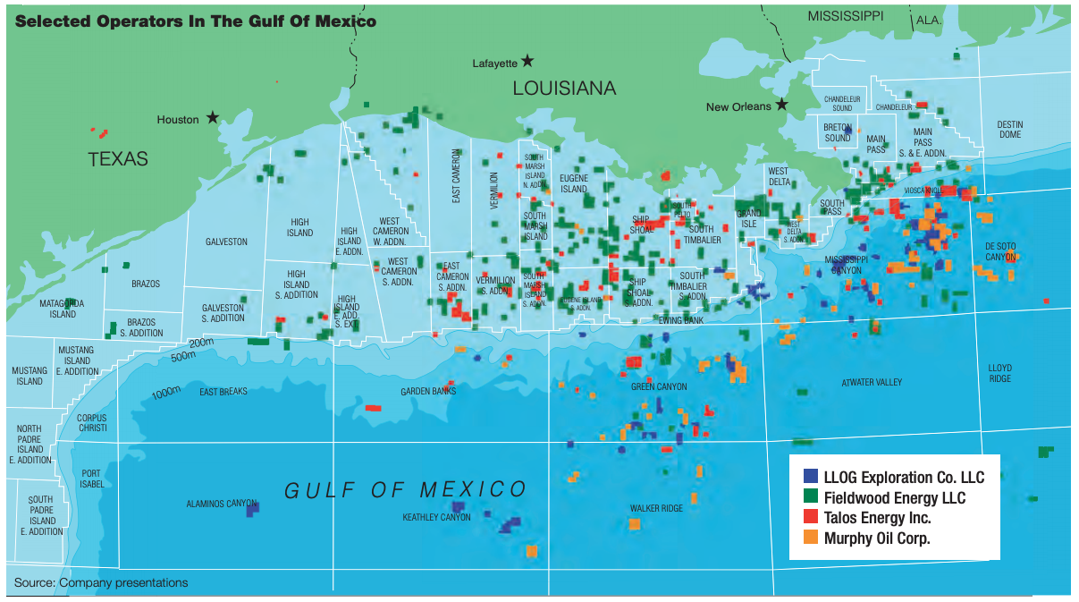 Selected Operators In The Gulf Of Mexico (Source: Company presentations)