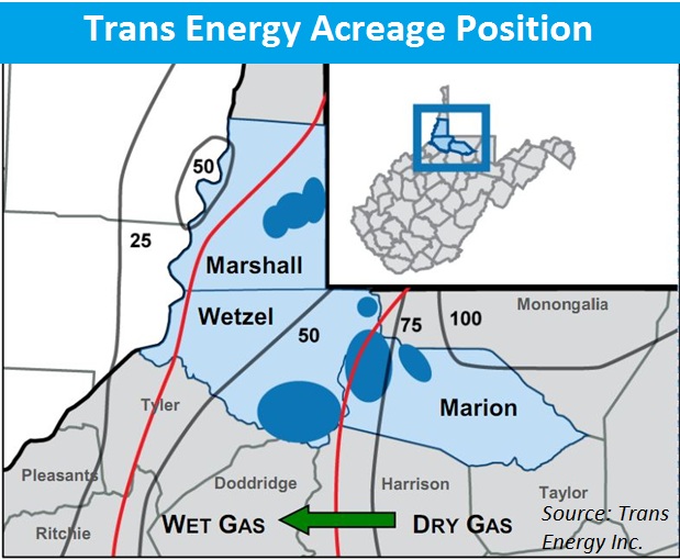 Trans Energy, Marcellus, Shale, West Virginia, Map, Wetzel County, Marshall County, Marion County, TH Exploration, Republic Energy
