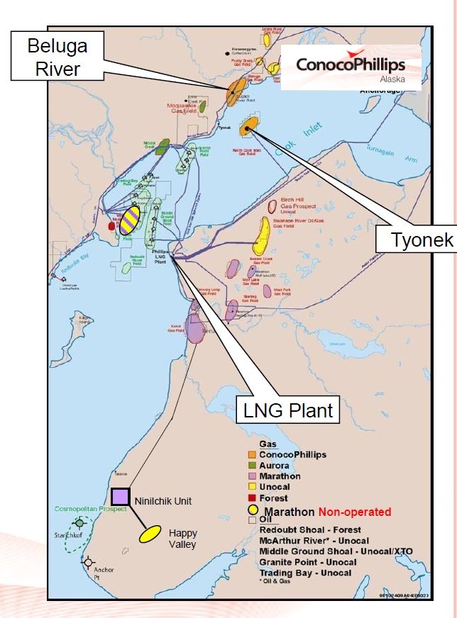 Beluga River Unit, Alaska, ConocoPhillips, Anchorage, map