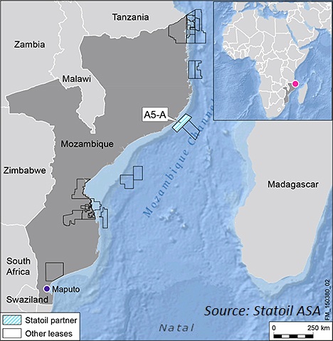 Statoil, map, Mozambique, Africa