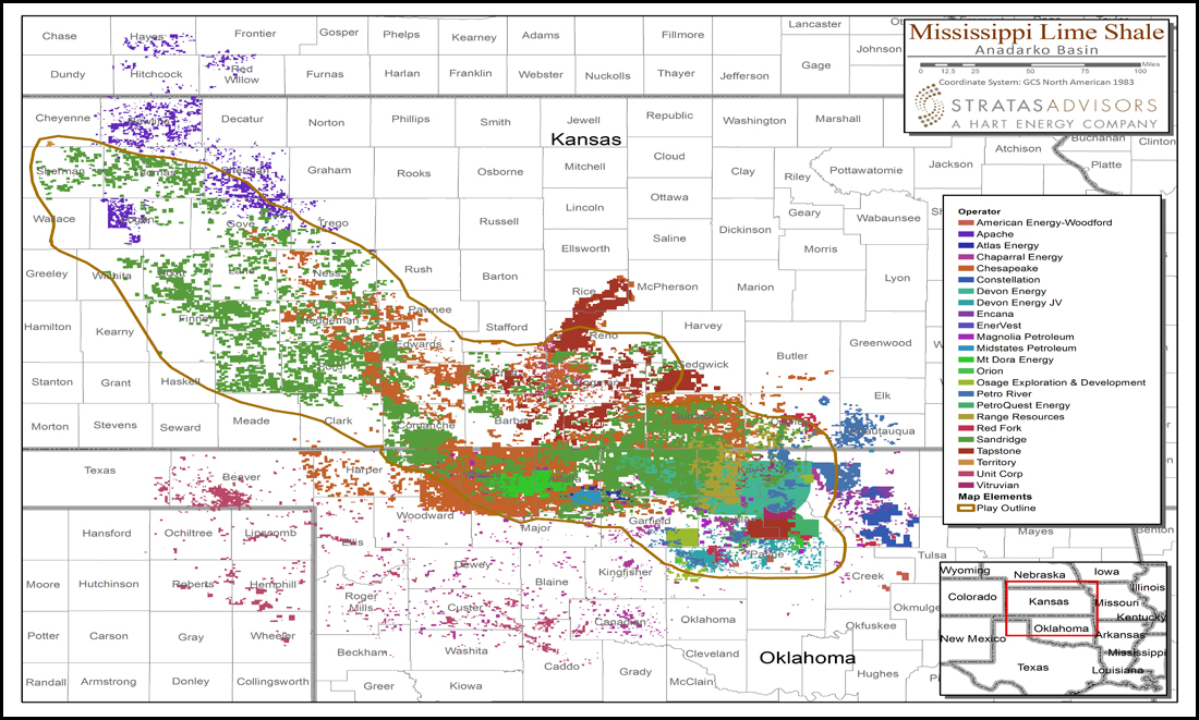 Mississippi Lime Gross Acreage Map Hart Energy