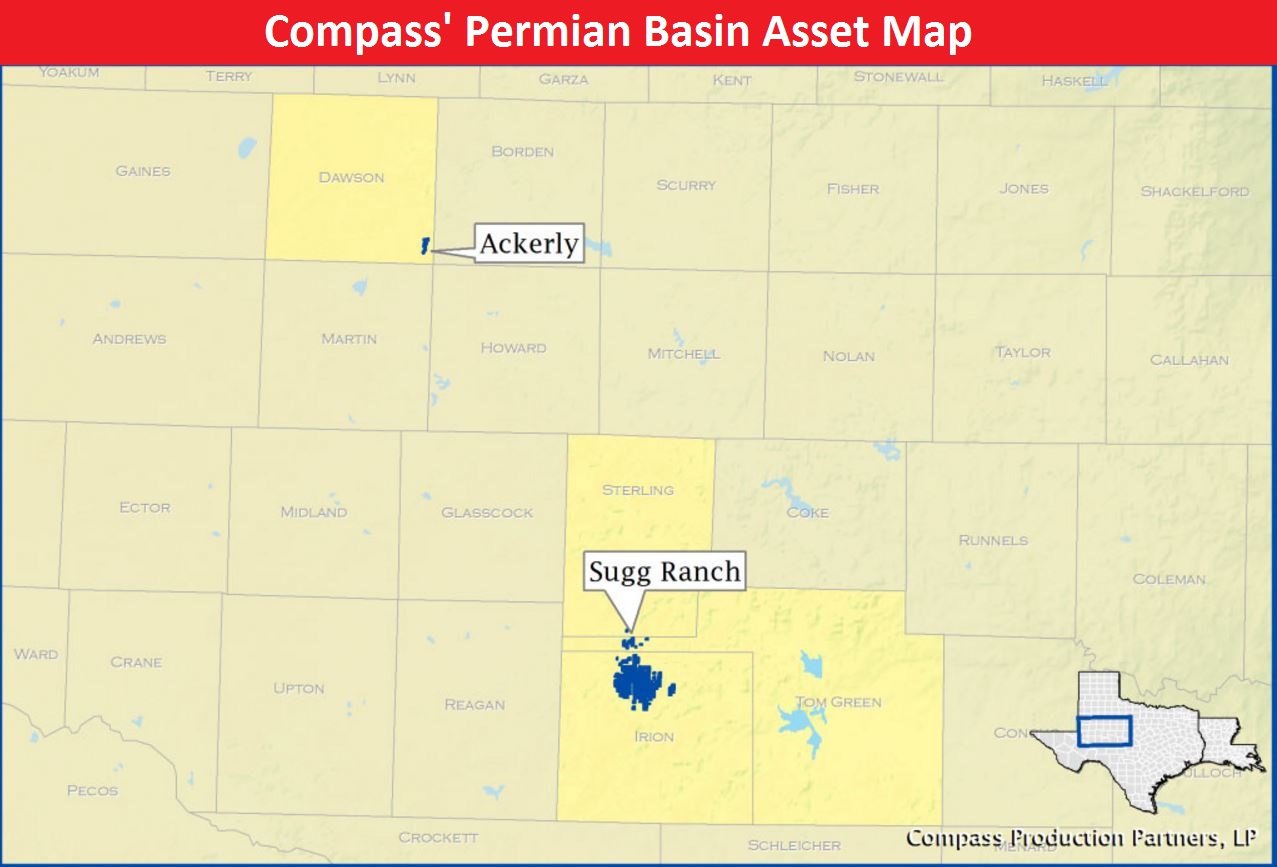Compass Production Partners, map, West Texas, Permian Basin