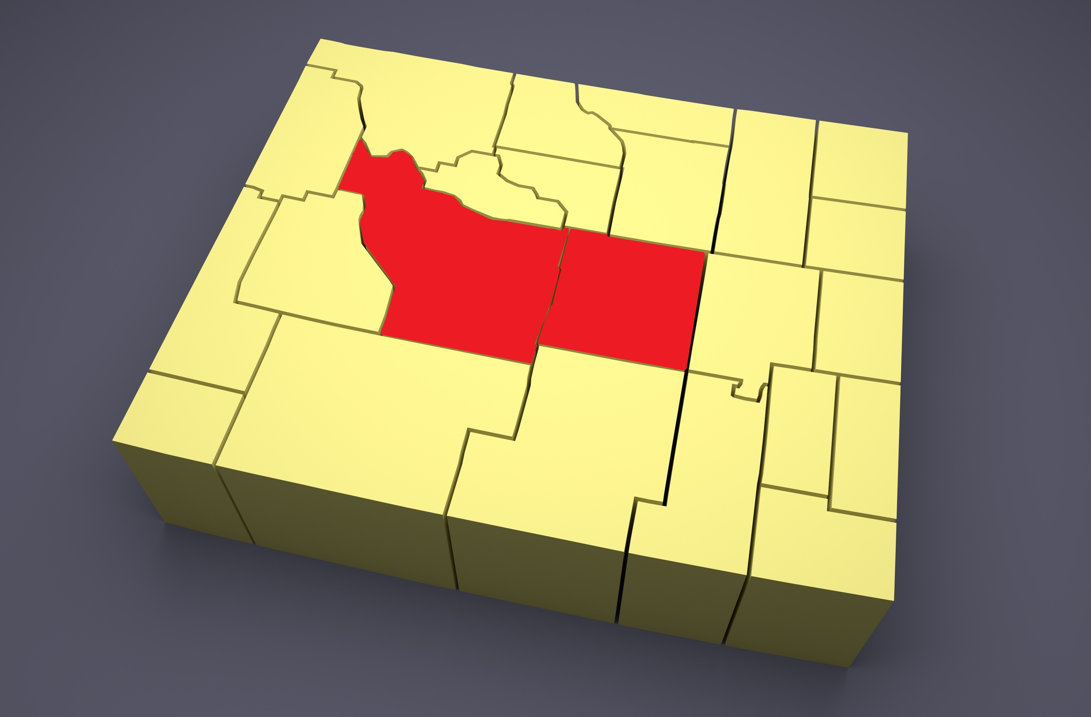 Wyoming, Fremont, Natrona, map