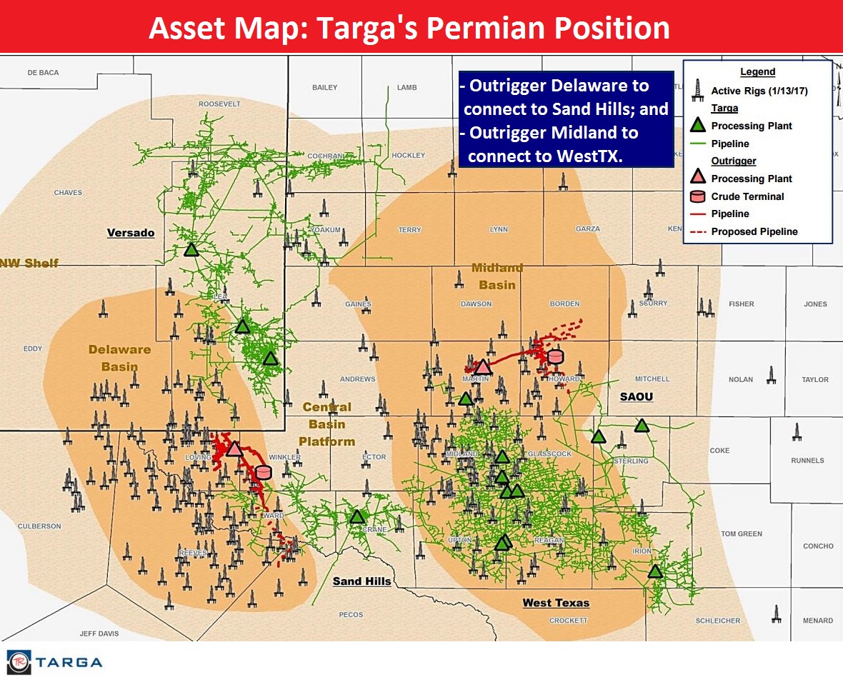 Targa Resources, Permian Basin, West Texas, map