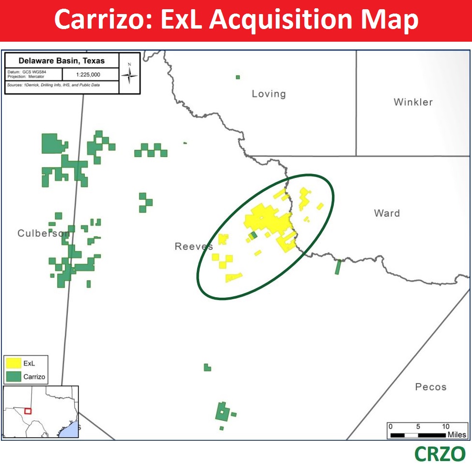 Carrizo: ExL Acquisition Map