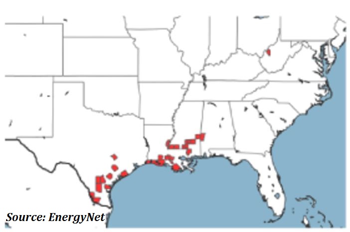 Gulf Coast Basin - Alabama - Mississippi - Louisana - Texas - West Virgina - EnergyNet - Map