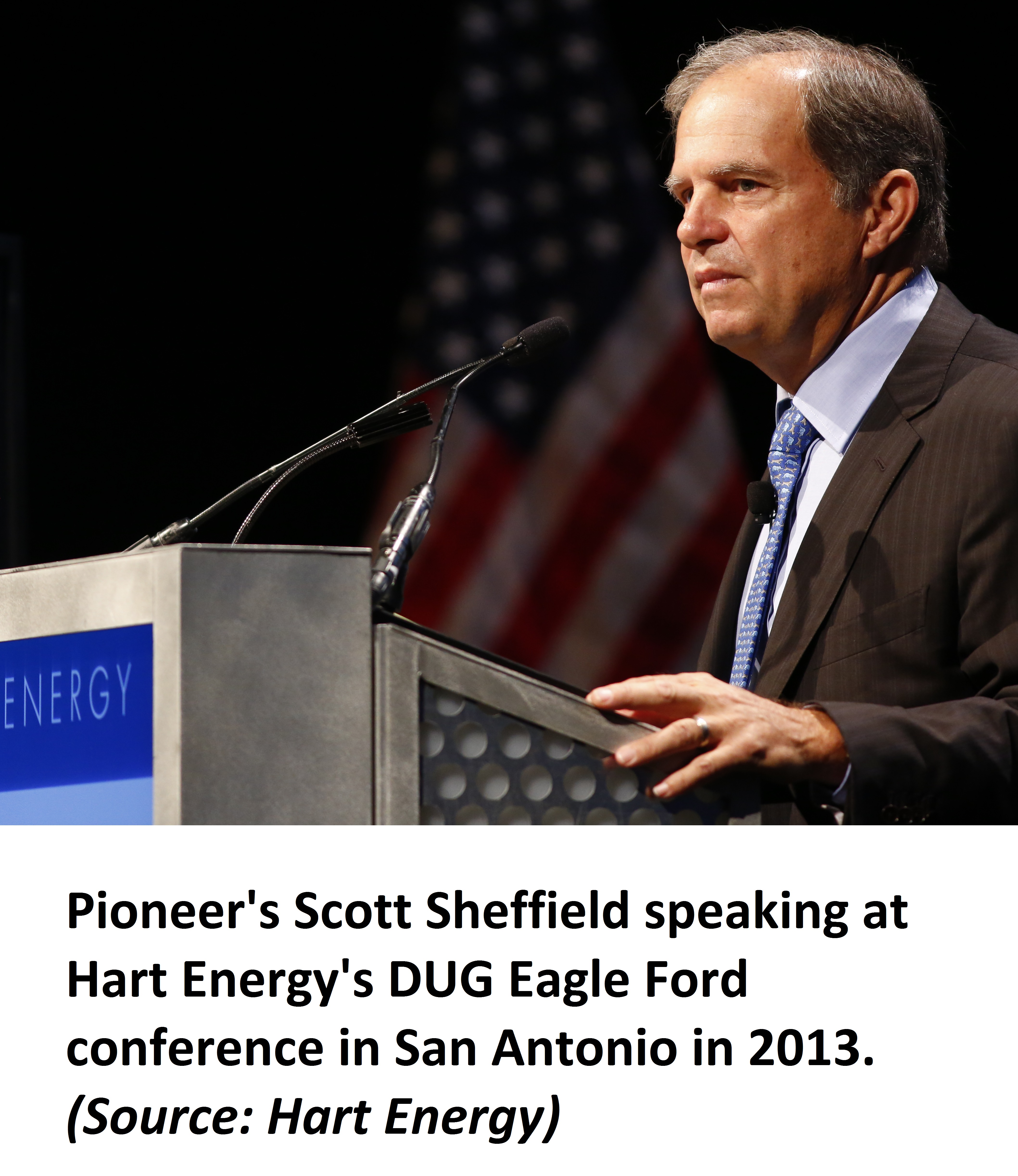 Pioneer's Scott Sheffield speaking at Hart Energy's DUG Eagle Ford conference in San Antonia in 2013.