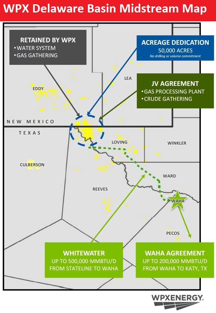WPX Energy Delaware Basin Midstream Asset Map