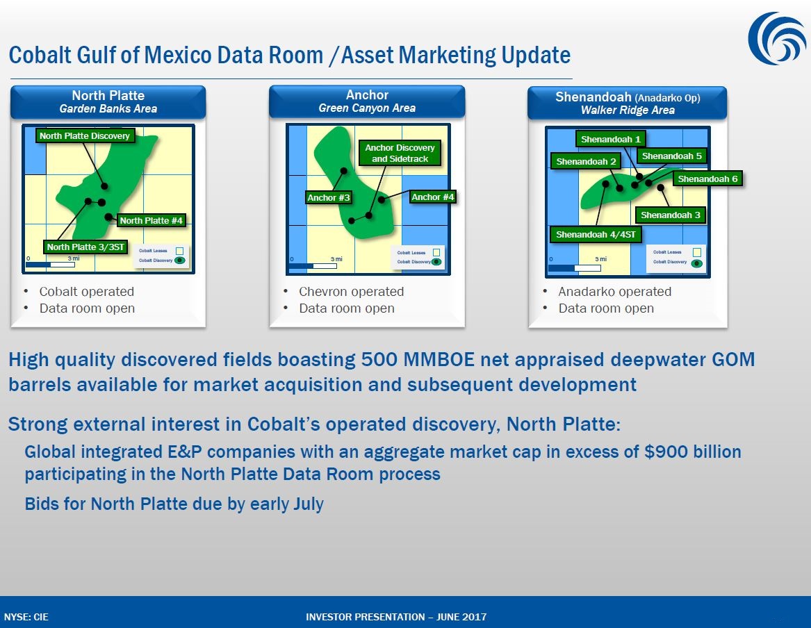 Cobalt Gulf of Mexico Data Room/Asset Marketing Update