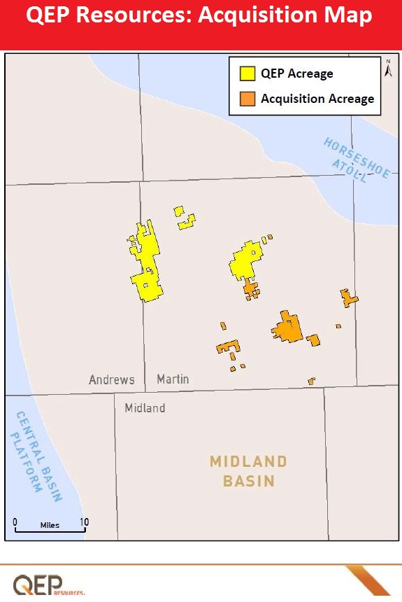 QEP Resources Midland Basin Acquisition Map