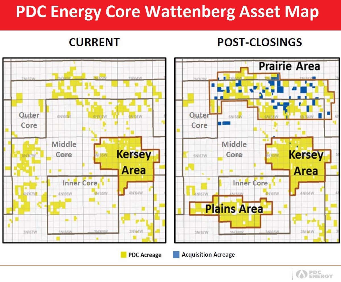 PDC Energy Core Wattenberg Asset Map