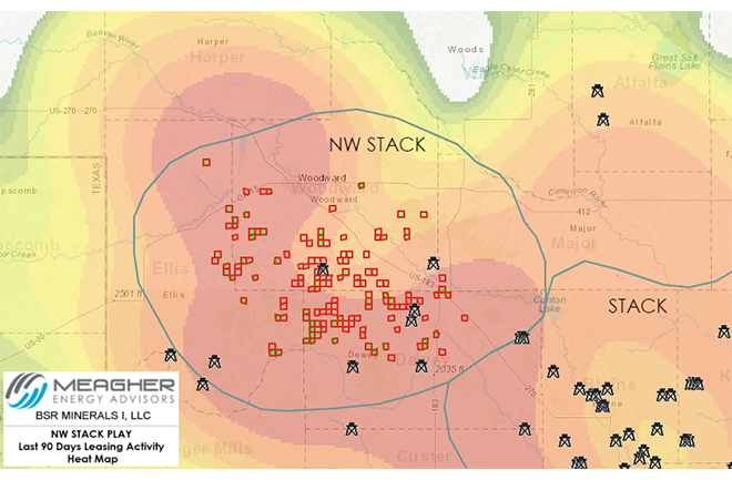 BSR Minerals NW Stack Play Heat Map (Source: Meagher Energy Advisors)