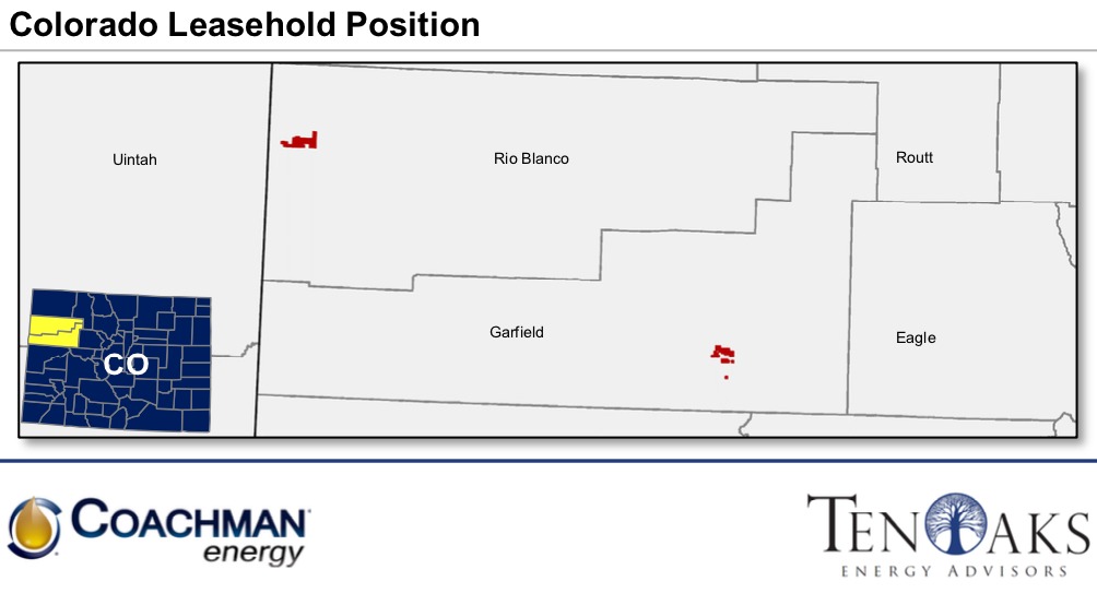 Coachman Energy Colorado Leasehold Position (Source: TenOaks Energy Advisors)