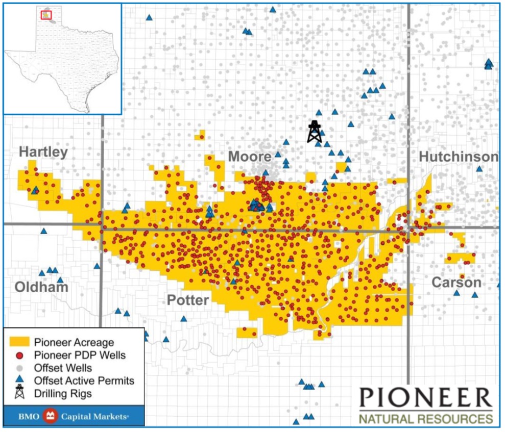 Pioneer Natural Resources West Panhandle Asset Map (Source: BMO Capital Markets)