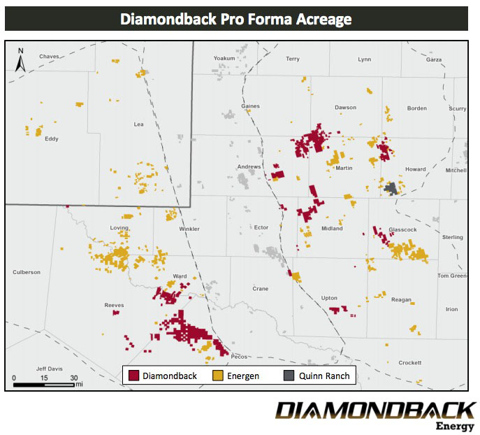 Diamondback Pro Forma Acreage Map (Source: Diamondback Energy Inc.)