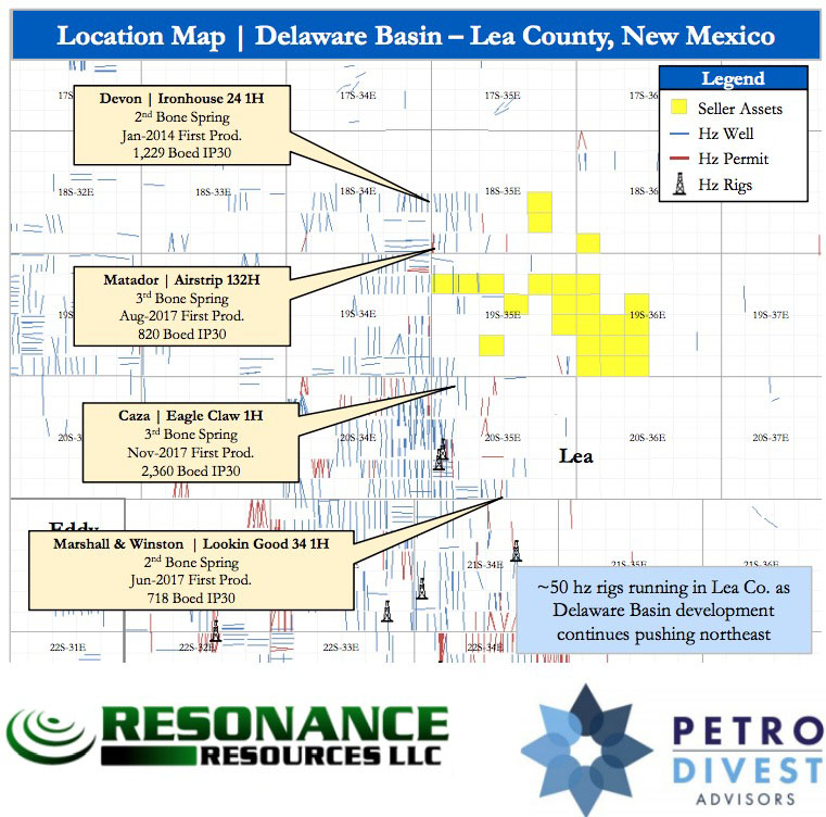 Resonance Resources Delaware Basin Leasehold Map (Source: PetroDivest Advisors)