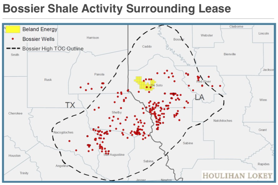 Bossier Shale Activity Surrounding Lease (Source: Houlihan Lokey Capital Inc.)
