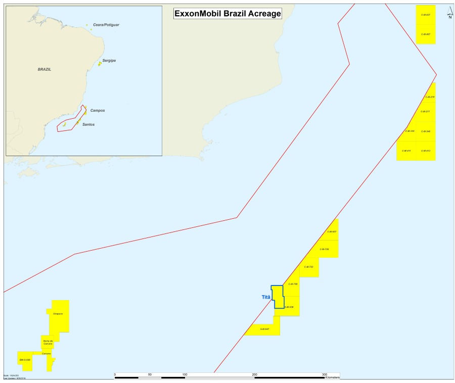 Exxon Mobil Brazil Acreage Map (Source: Business Wire)