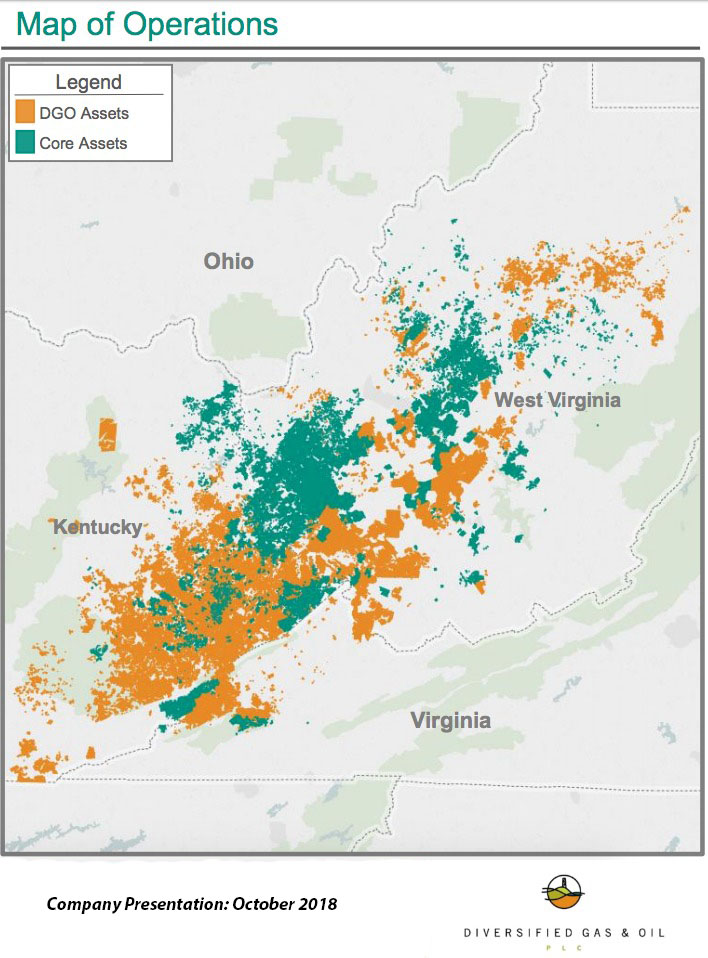Core Appalachia Acquisition Map (Source: Diversified Gas & Oil Plc)