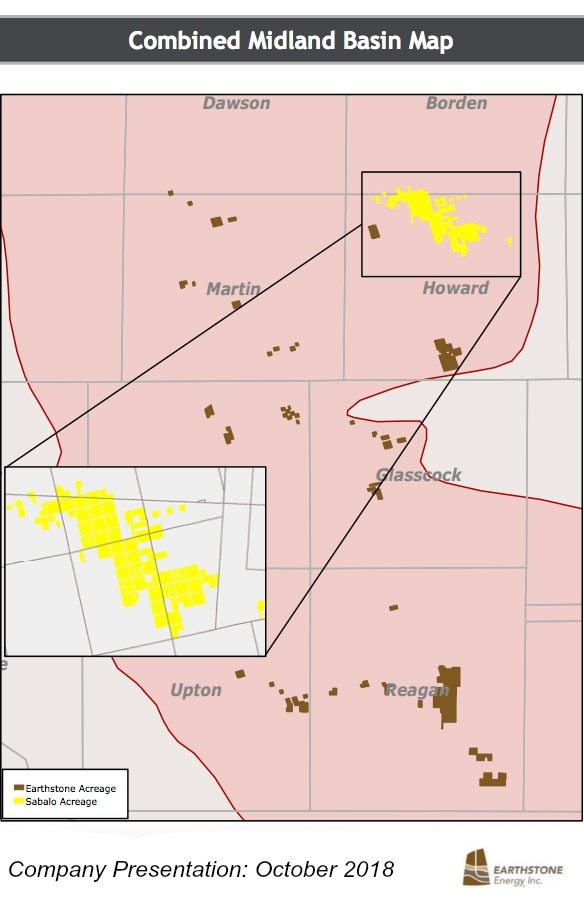 Earthstone-Sabalo Combined Midland Basin Map (Source: Earthstone Energy Inc.)