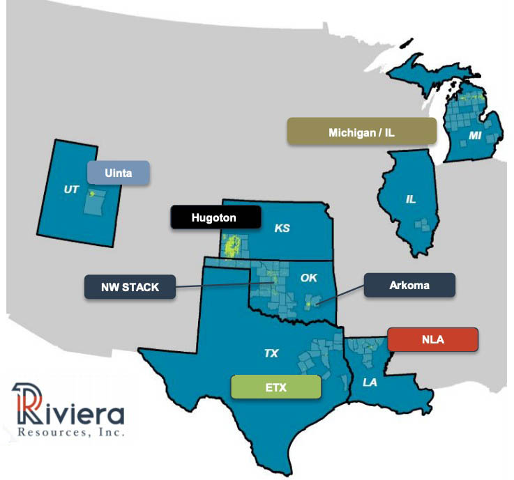 Riviera Resources Upstream Asset Map (Source: Riviera Resources Inc.)