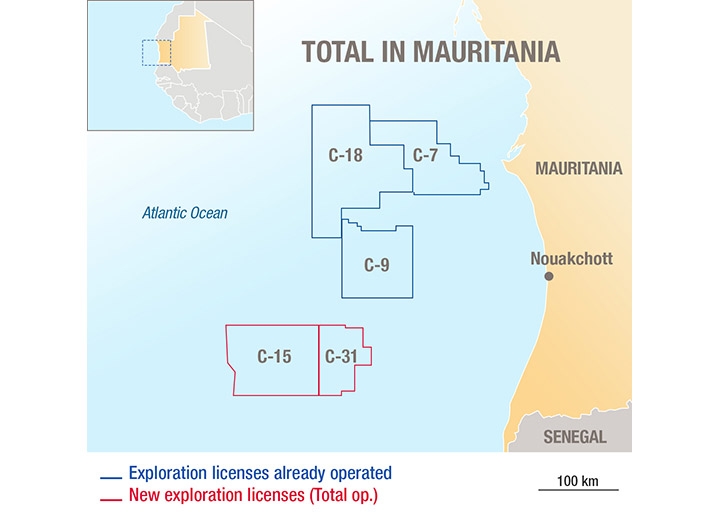 Total In Mauritania Asset Map (Source: Total SA)
