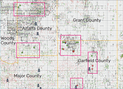 Dakota Land Anadarko Basin Mineral/Royalty Package Asset Map (Source: EnergyNet)