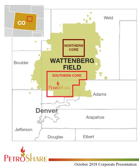 PetroShare Wattenberg Asset Map (Source: PetroShare Corp.)