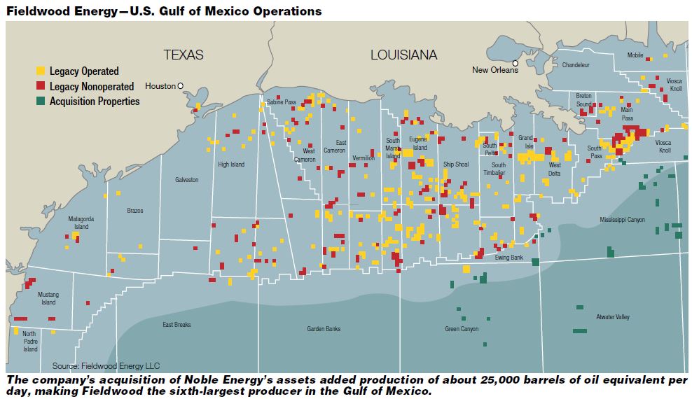Fieldwood Energy U.S. Gulf of Mexico Operations Map
