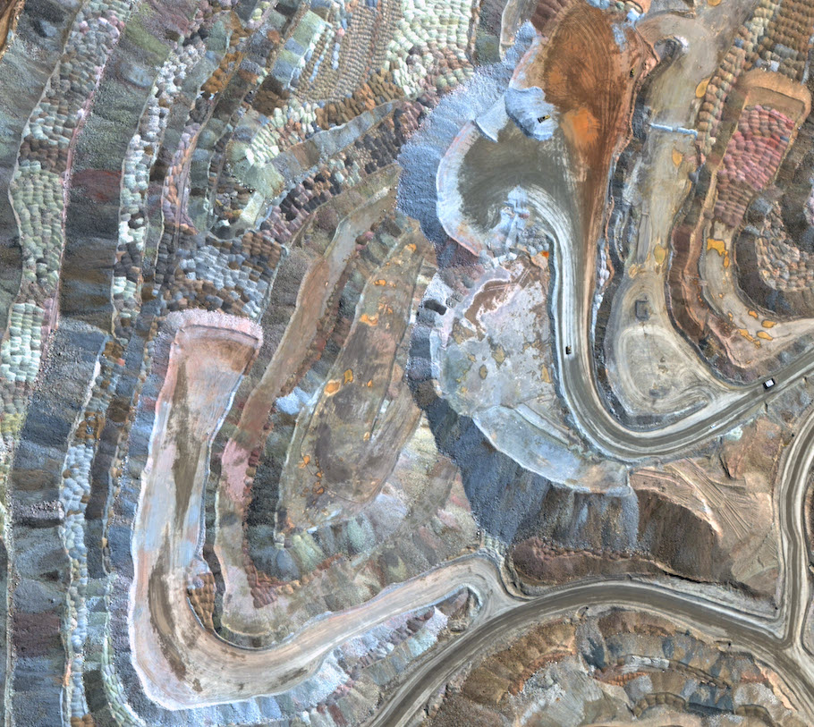 Maxar’s WorldView-3 satellite data are processed by Exploration Mapping Group from the Cripple Creek Gold Mine in Colorado