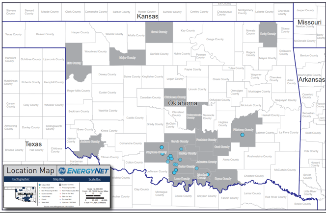 2Bretts Nonop Oklahoma Asset Map (Source: EnergyNet)