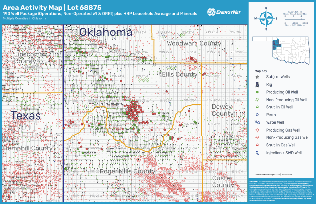 Marketed: Merit Energy 190-well Package Across Multiple Oklahoma Counties