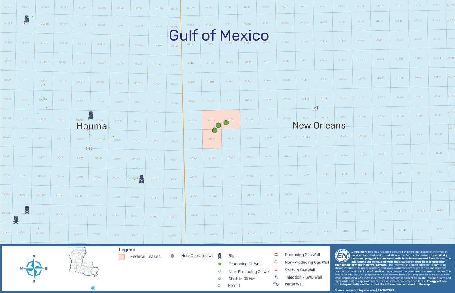 Marketed: Gulf of Mexico Well Package Offshore Louisiana Operated by BHP