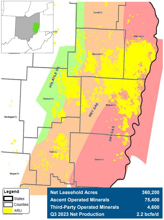 Ascent Resources Ohio Utica Map