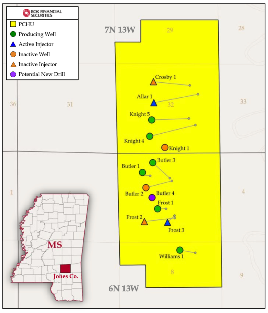 BOK Financial Securities Marketed Map - Alpine Gas Nonop Mississippi Waterflood Acquisition Opportunity