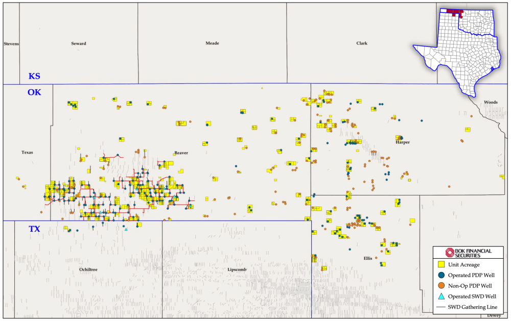 BOK Financial Securities Marketed Map - Unit Petroleum Oklahoma Panhandle Acquisition Opportunity