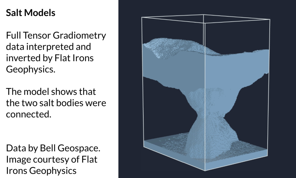 Bell Geospace Figure Three - Interpreted FTG Data of Salt Models