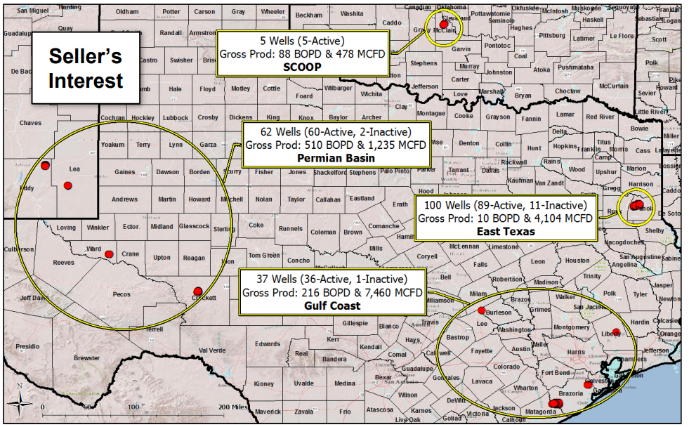 Benedict Corp. Multistate Royalties Asset Map (Source: Energy Advisors Group Inc.)