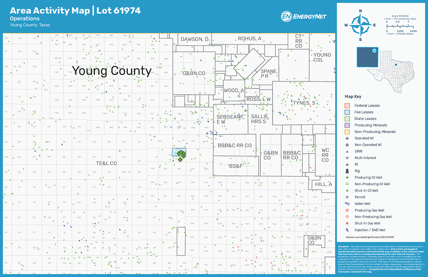 Borderline Operating North Texas Operated Asset Map, Young County (Source: EnergyNet)