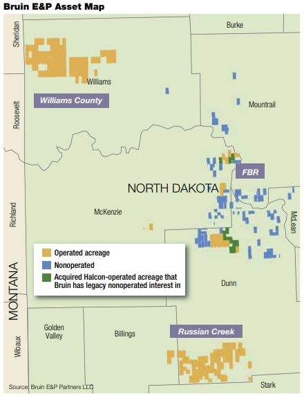 Bruin E&P Partners Williston Basin Asset Map