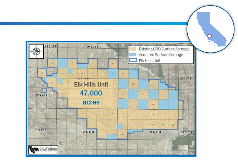 California Resources Elk Hills Asset Map (Source: California Resources Corp. Conference Presentation June 2019)