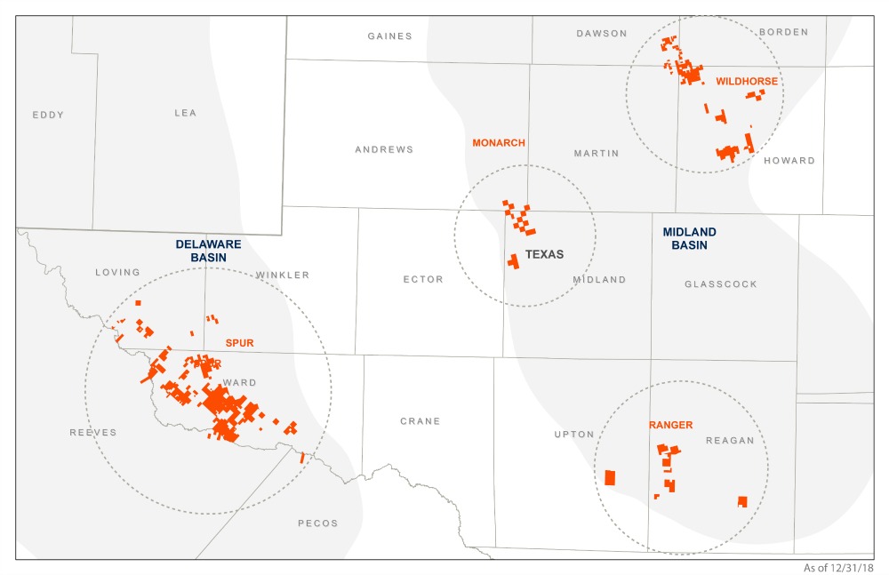Callon Petroleum Permian Basin Asset Map