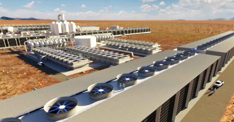 Carbon Engineering rendering of direct air capture facility.