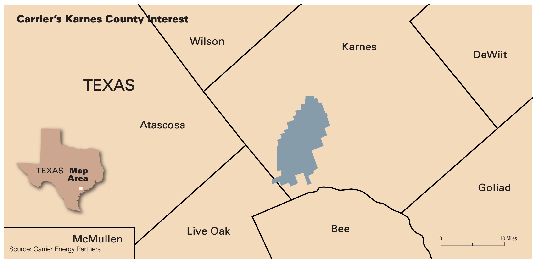 Carrier's Karnes County Interest (Source: Carrier Energy Partners)
