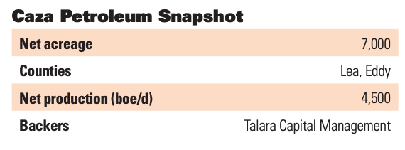 Caza Petroleum Snapshot (Source: Oil and Gas Investor)