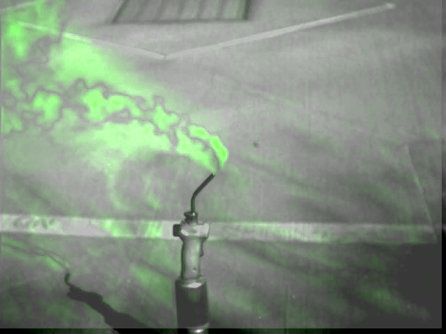 Aura OGI camera shows imaging of a gas release with Gas Enhancement