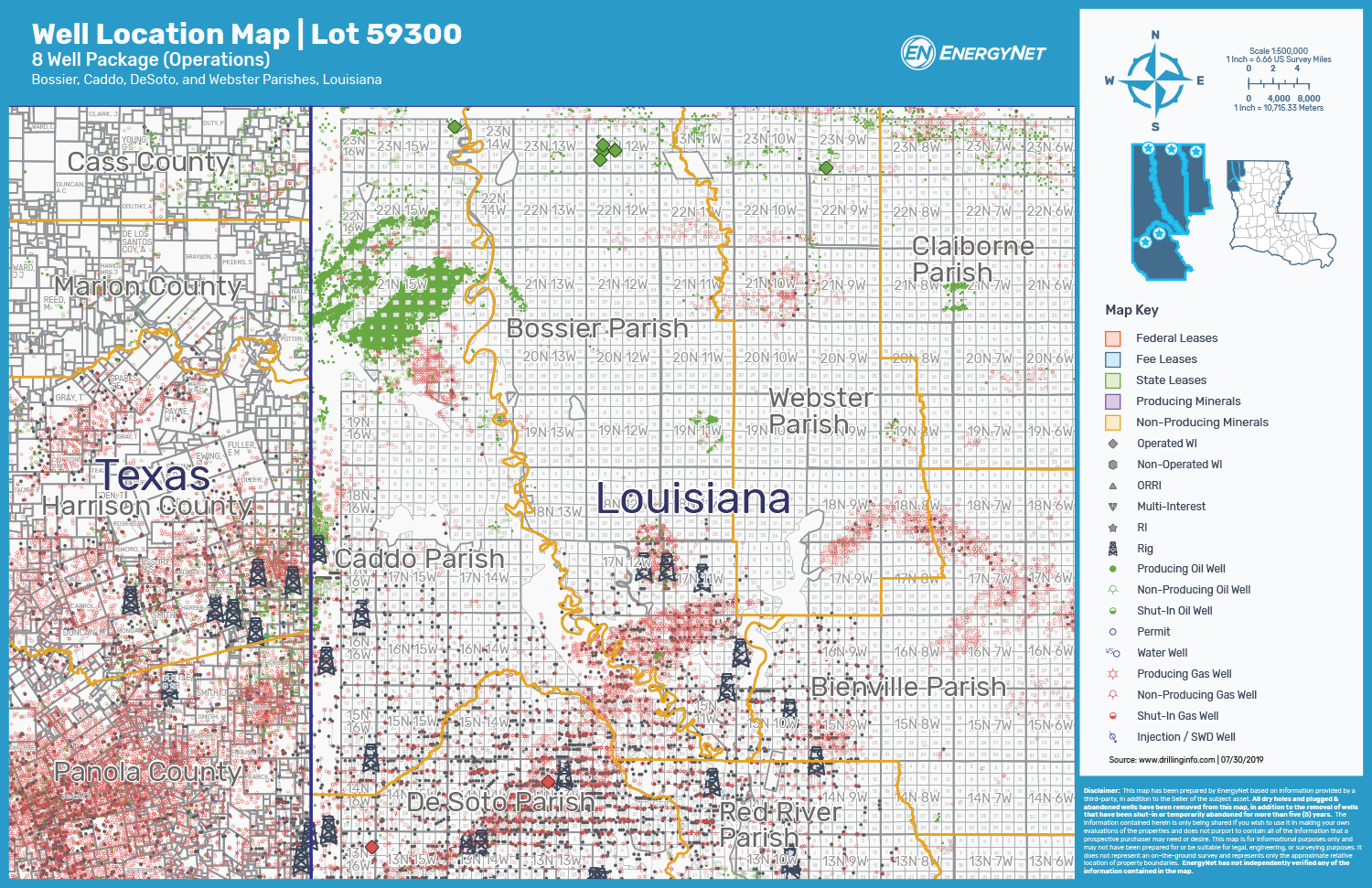 Cheetah Gas Co. Ltd. Northern Louisiana Operated Asset Map (Source: EnergyNet)