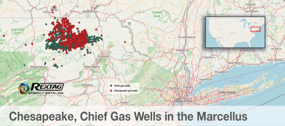Chesapeake Energy Chief Marcellus Shale Gas Wells - Rextag Data Map