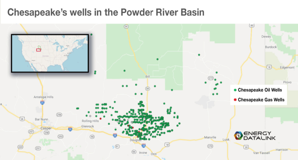 Chesapeake Energy Powder River Basin Wells - Rextag Data Map