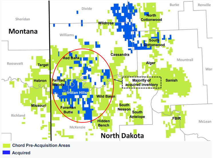 Chord Energy XTO Acquisition Map